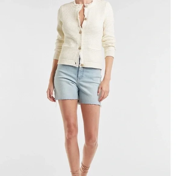 “Express” ivory, textured, embellished button sweater/blazer; size XS; NWOT - Picture 2 of 13